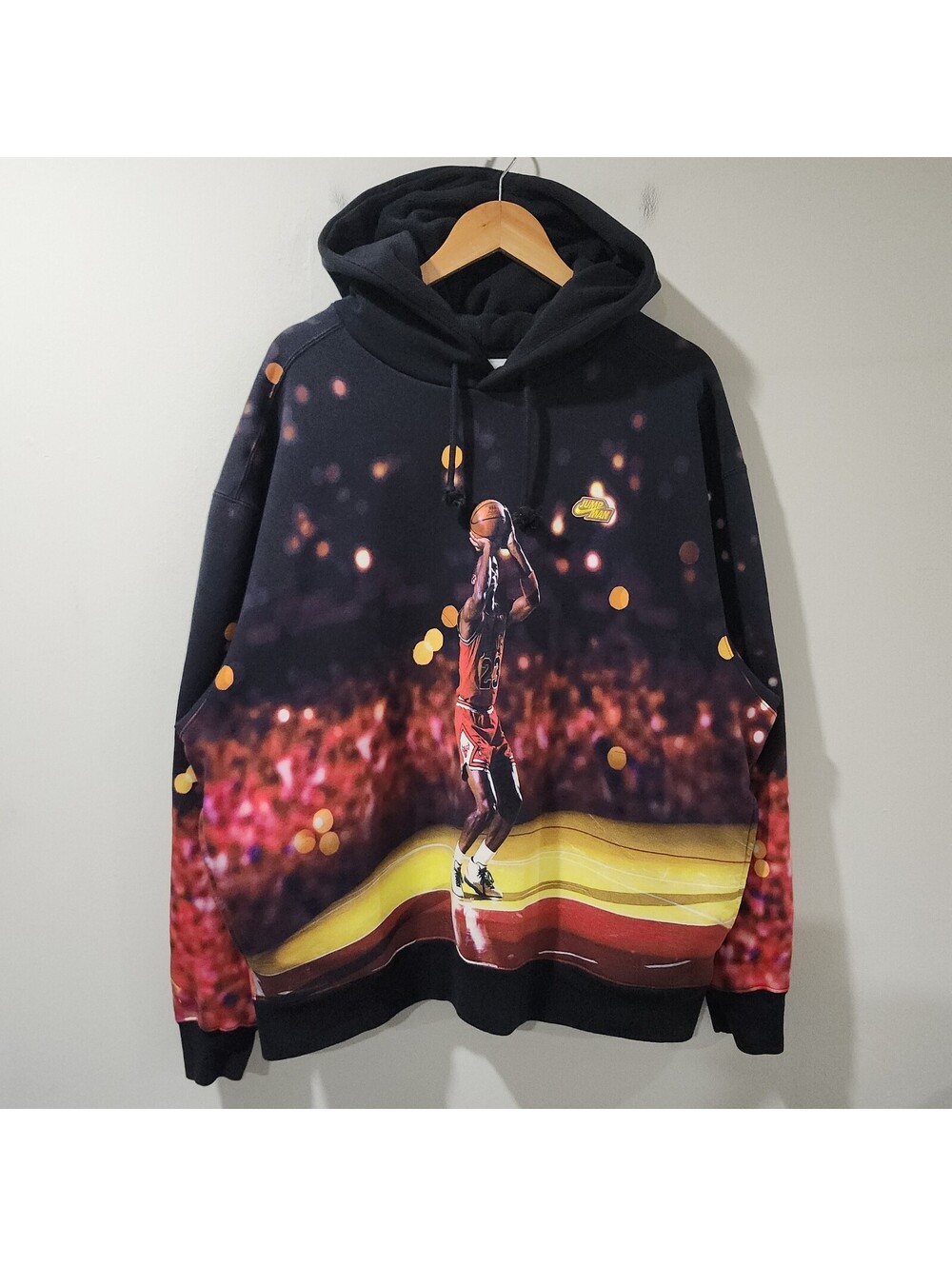 Nike Air Jordan Jumpman Fleece Hoodie Mens XXL DC9610-010 All Over Big Face
